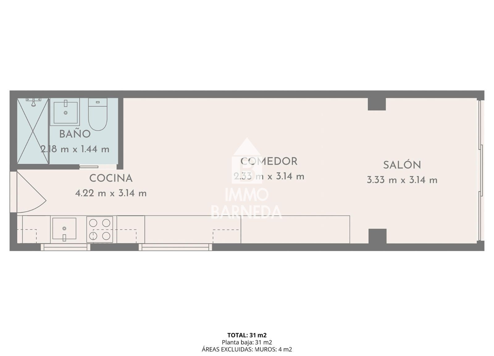 Estudio reformado con vistas al mar y plaza de aparcamiento en Roses