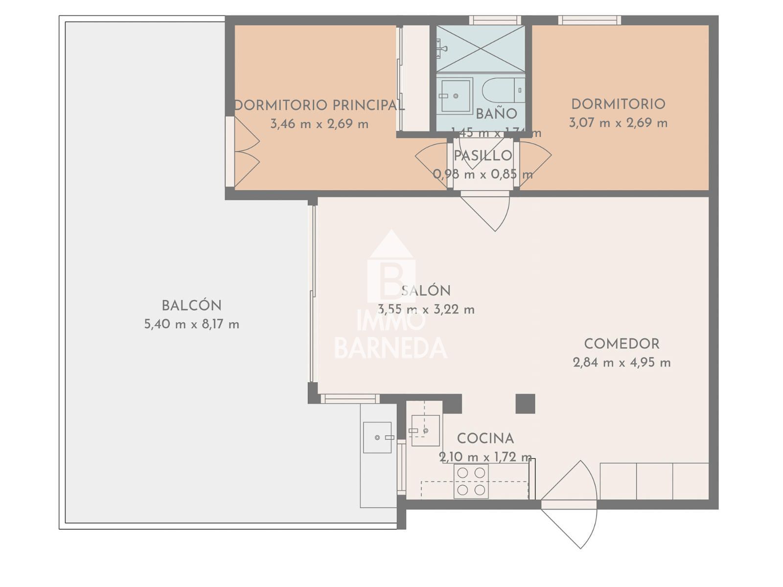 Apartamento con gran terraza y pérgola con vistas al mar en Canyelles