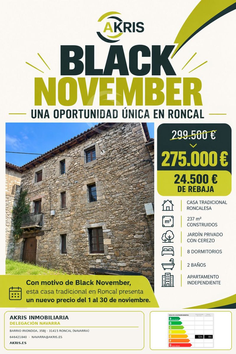 Casa en venta Roncal/Erronkari, Navarra. Ref: 15485. Inmobiliaria Akris