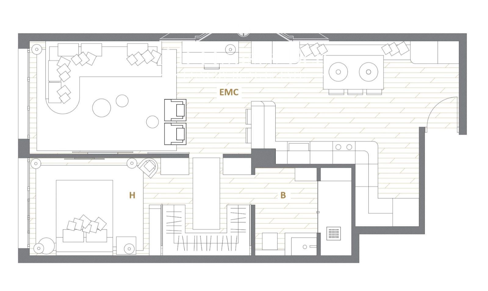 Plano - Piso de diseño calle Castillejos