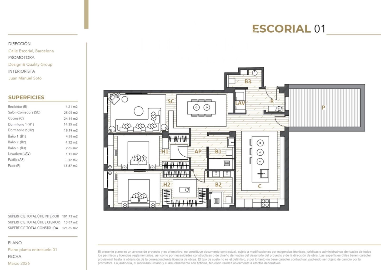 Plano - Piso en venta en Barcelona (Gràcia)