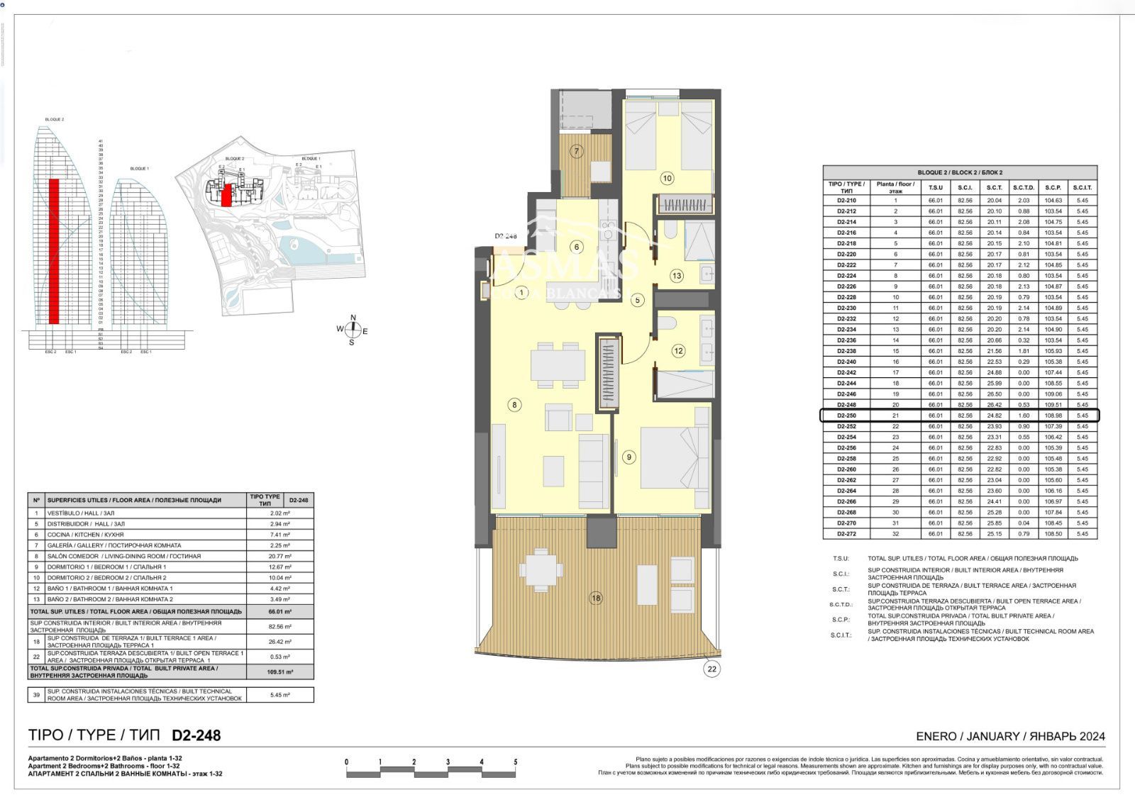 Plano - Apartamento Lujo Benidorm
