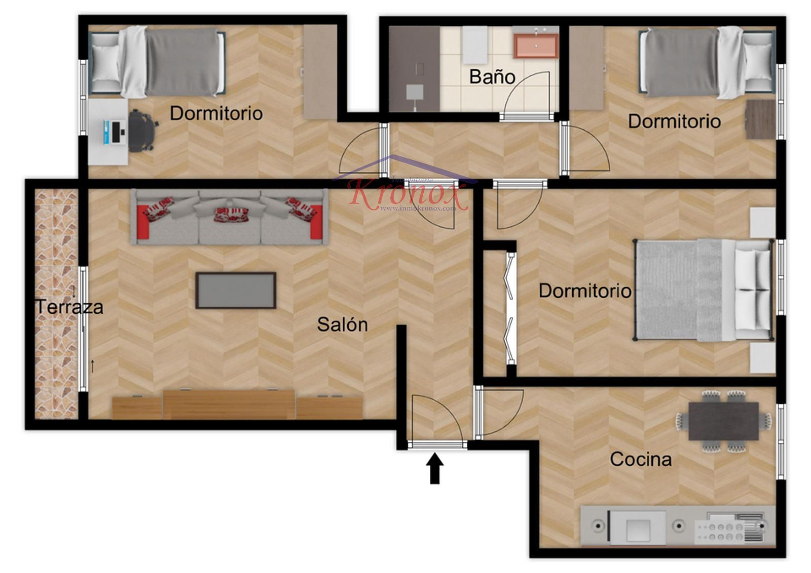 Plano - VIVIENDA TOTALMENTE EXTERIOR CON TERRAZA JUNTO AL COLEGIO TAJAMAR