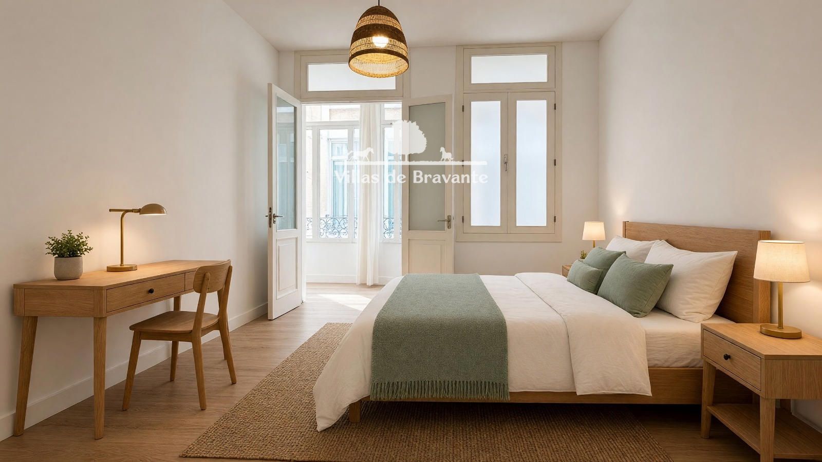 Mobiliario diseñado por IA - Excepcional piso reformado de dos habitaciones y tres cuartos de baño. Zona Malasaña.