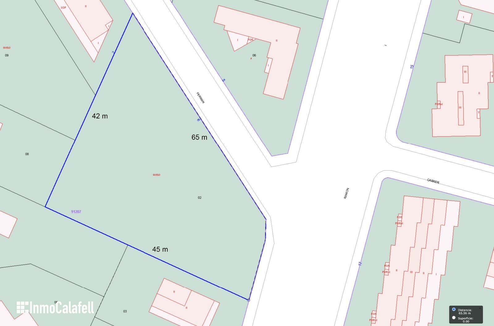 Plano - Gran parcela urbana de 1.244 m² con vistas al mar en Bonavista