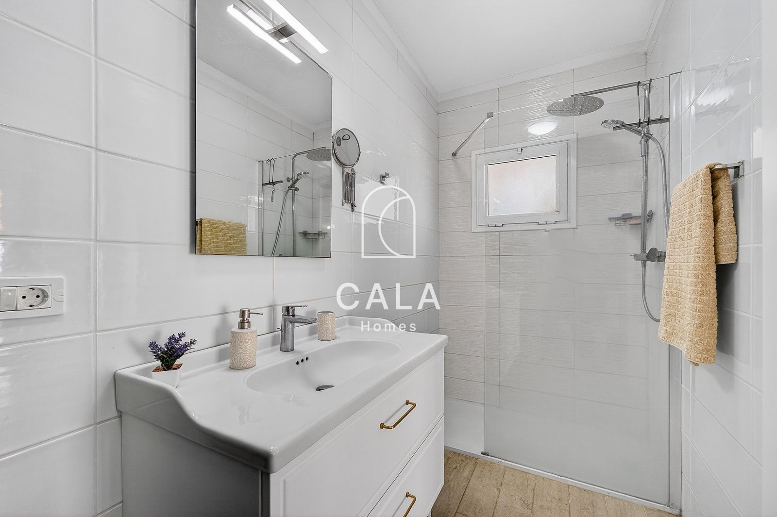 Country house with land and sea views.