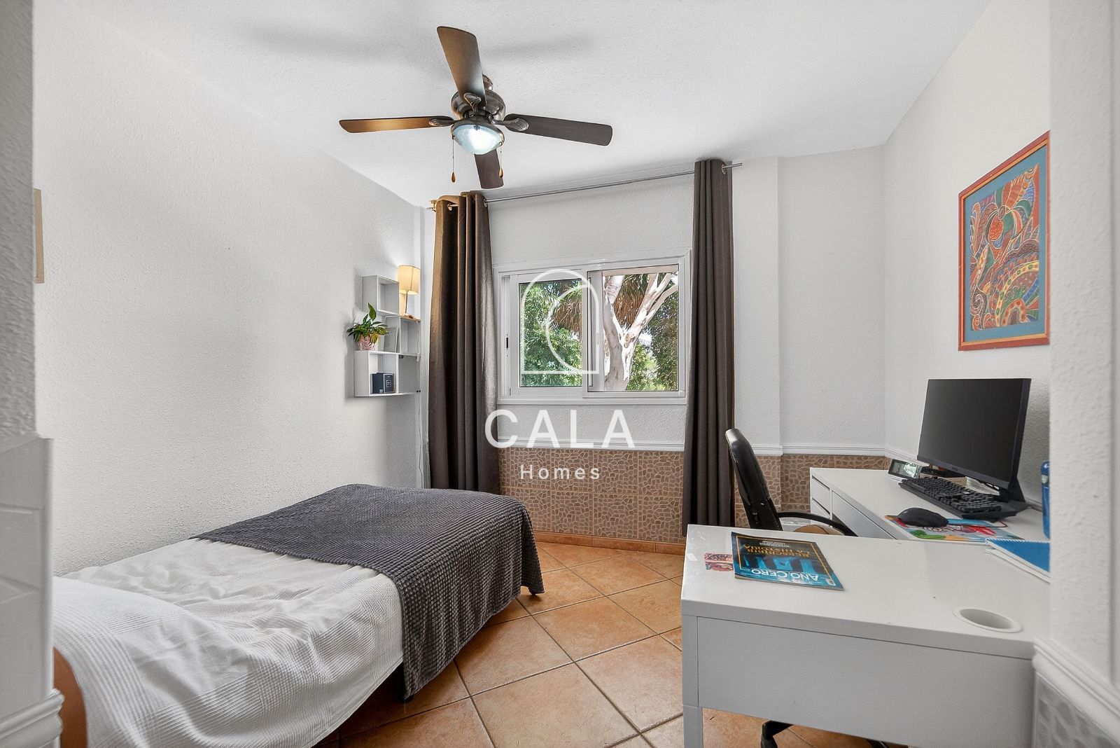 Country house with land and sea views.