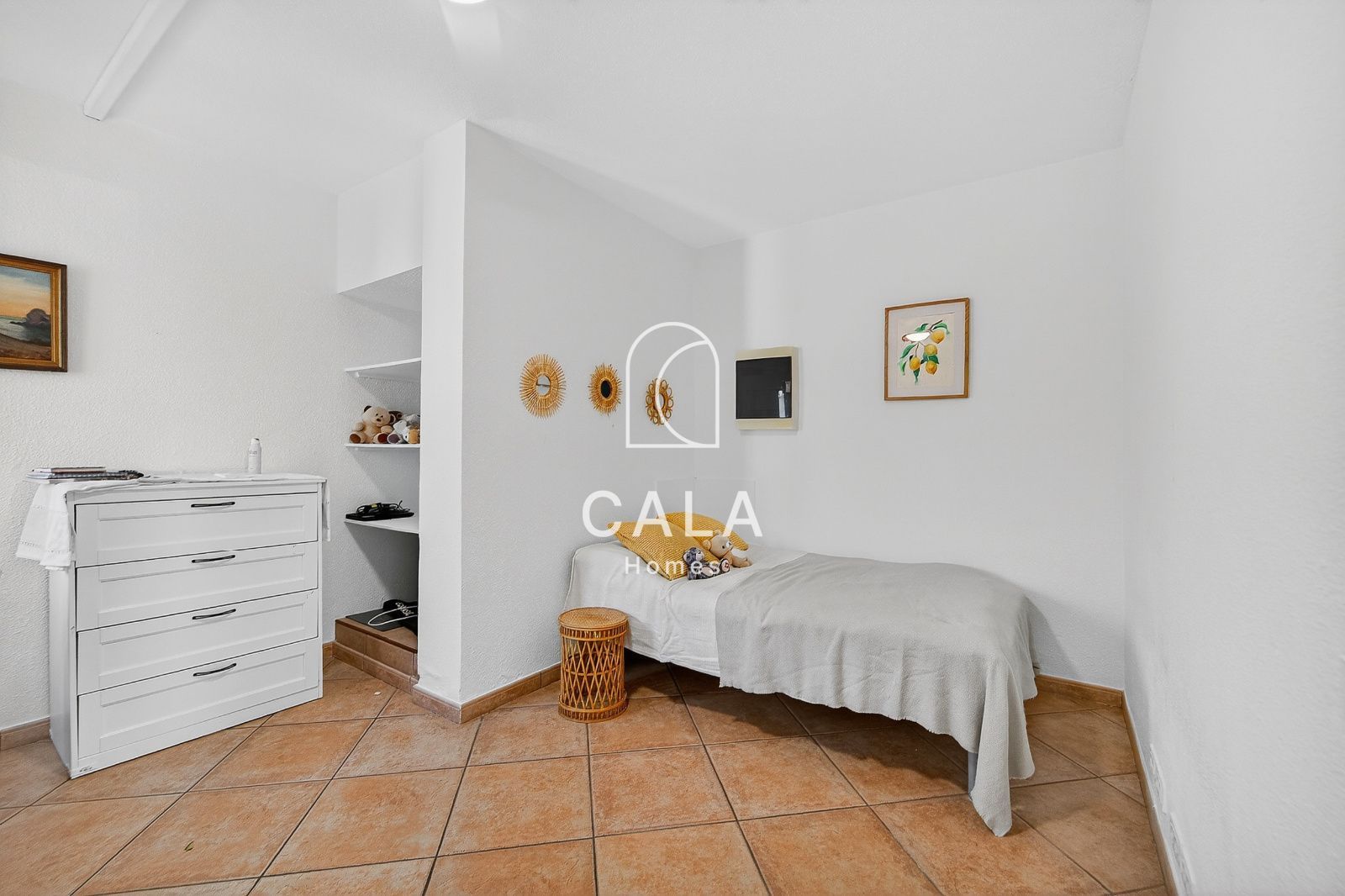 Country house with land and sea views.