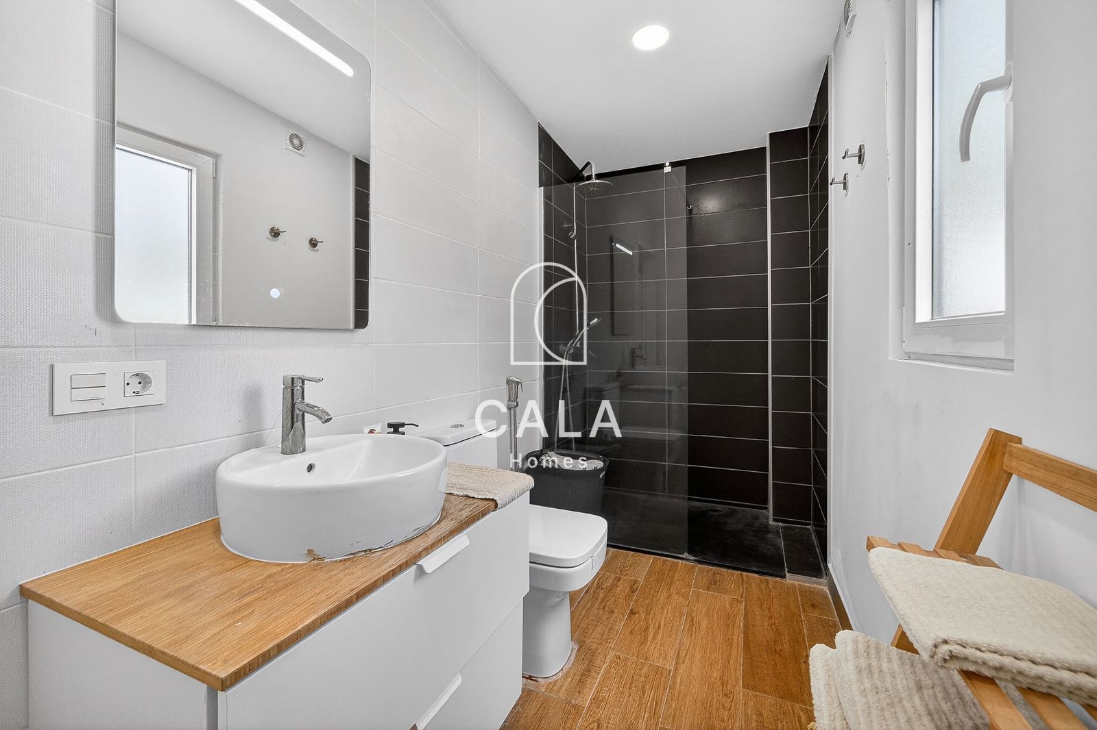 Country house with land and sea views.