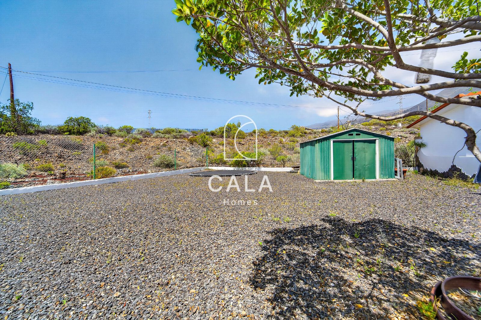 Country house with land and sea views.