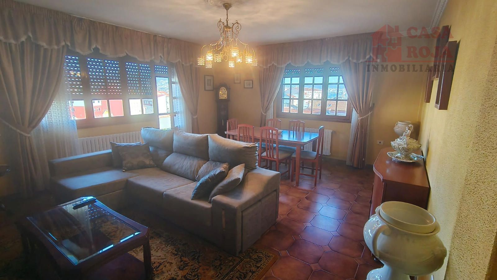 Salón - Casa con ascensor y vistas a la ría en As Barxas (Moaña).