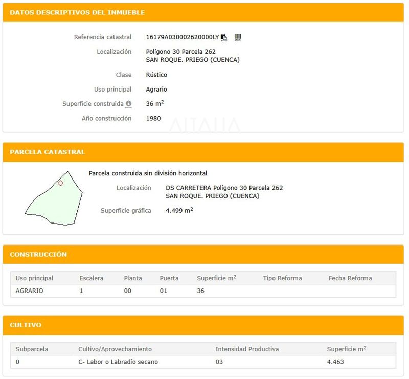 Parcela en venta Priego, Cuenca. Ref: 4667. ALTALIA