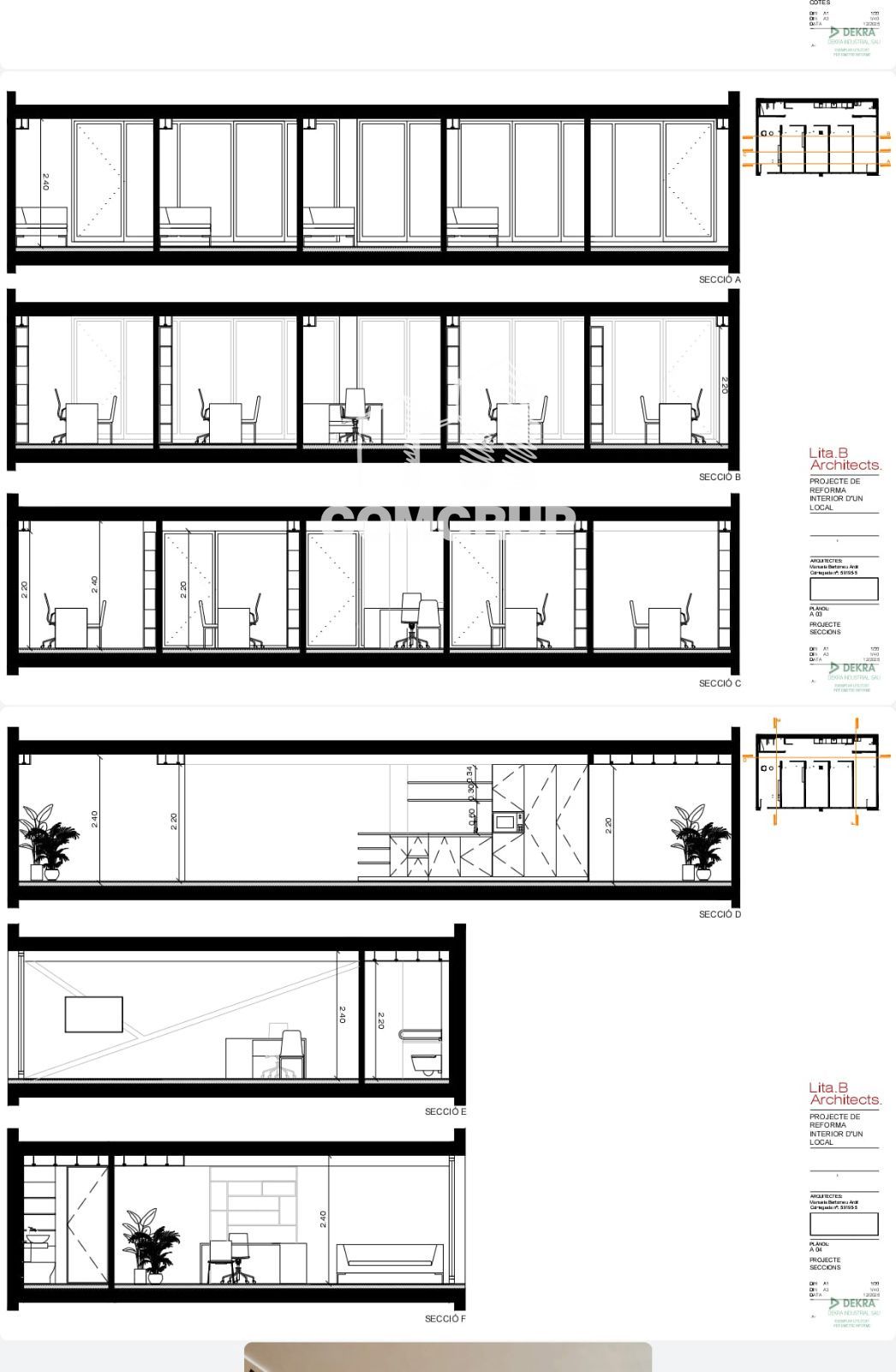 plano - Alquiler de local comercial en  Sant Antoni  l´Eixample Esquerra.