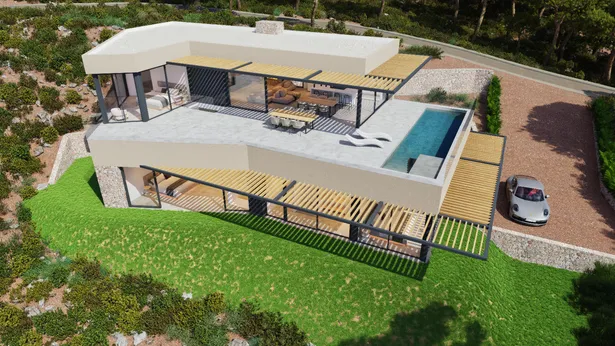 Impresionante villa de nueva construcción en Aiguaxelida, Tamariu con vistas al mar