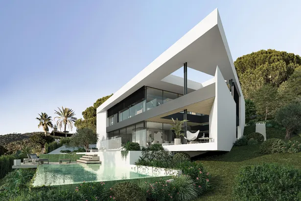 Detached villa with endless sea and mountain views