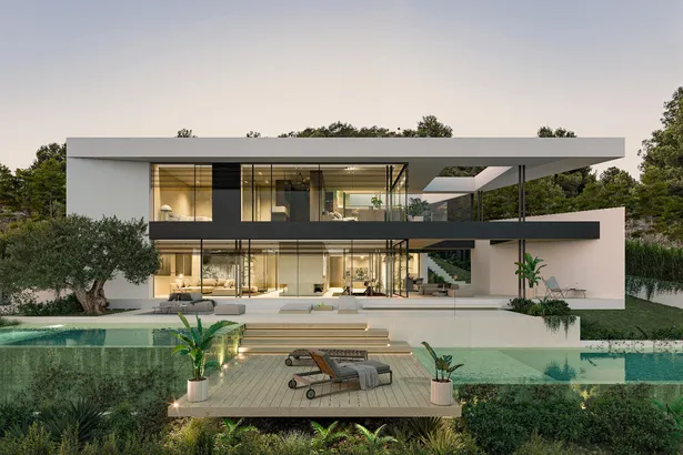 Detached villa with endless sea and mountain views