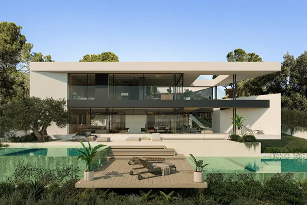 Detached villa with endless sea and mountain views
