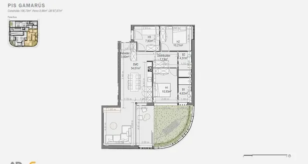 Venta de apartamento de obra nueva con piscina en Tamariu