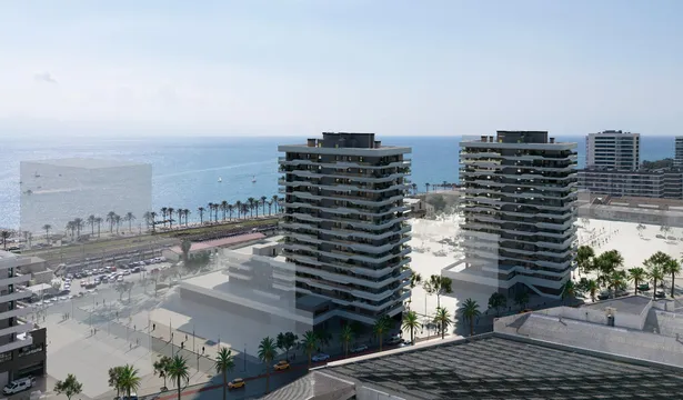 Piso de obra nueva en primera linea de mar con terraza esquinera.