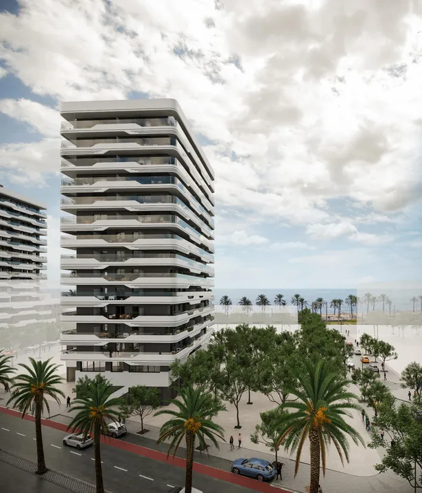 Piso de obra nueva en primera linea de mar con terraza esquinera.