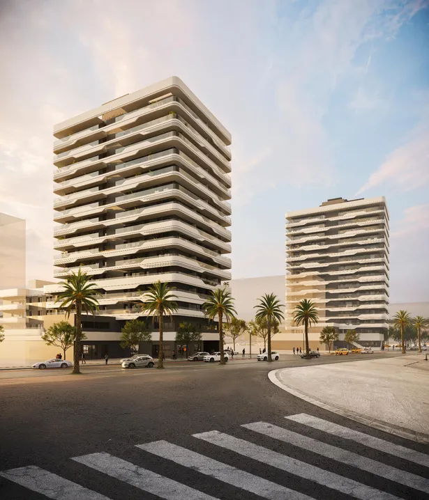 Newly built seafront apartments with a large terrace, featuring 3 bedrooms and 2 bathrooms.
