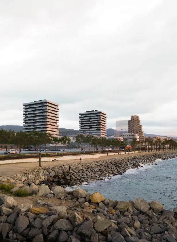 Newly built seafront apartments with a large terrace, featuring 3 bedrooms and 2 bathrooms.