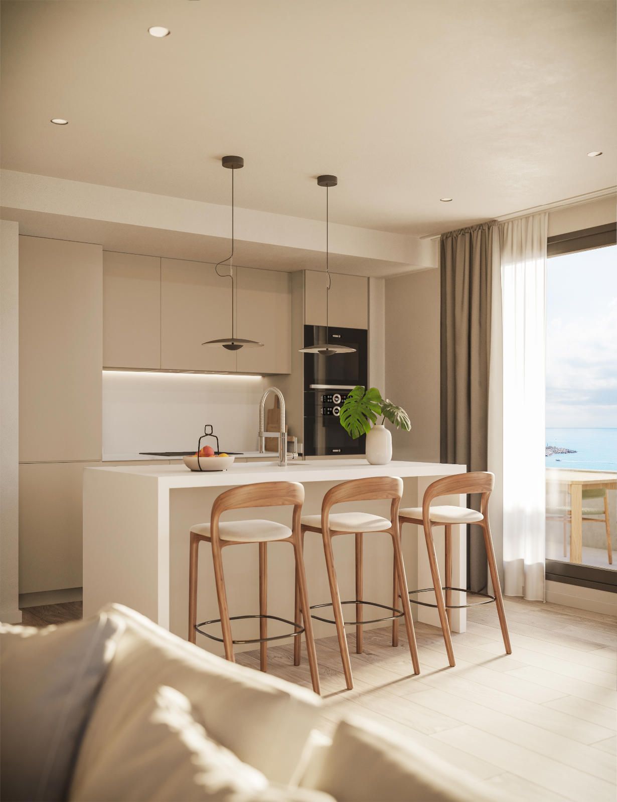 Newly built seafront penthouse with spectacular terraces.