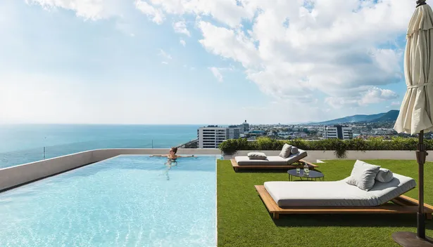 Newly built seafront apartments with a large terrace, featuring 2 bedrooms and 2 bathrooms.