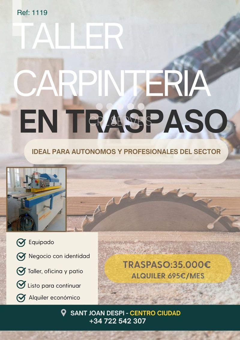 Local Comercial en lloguer i traspàs Sant Joan Despi, Barcelona. Ref: 1119. CPL SERVEIS