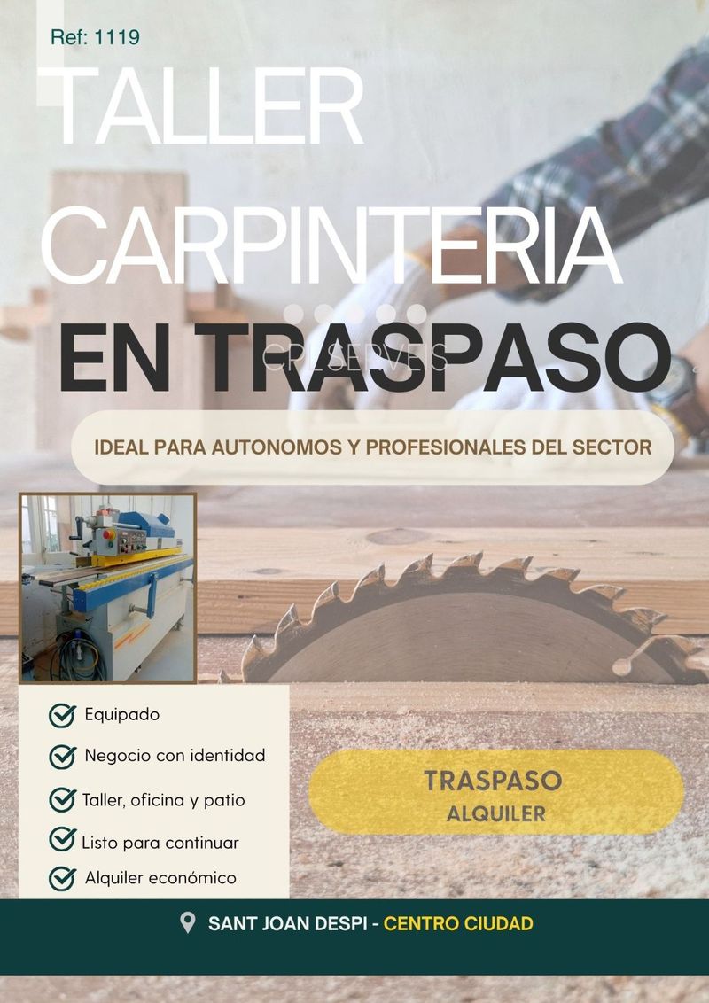 Local Comercial en alquiler y traspaso Sant Joan Despi, Barcelona. Ref: 1119. CPL SERVEIS