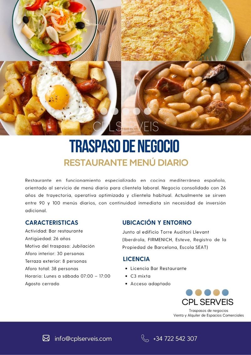 Comercial Premise for rent and trade sale Barcelona. Ref: 1124. CPL SERVEIS