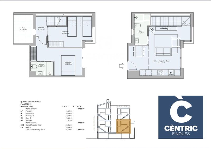 Piso en venta  en Terrassa, Barcelona . Ref: 3424. Centric Finques