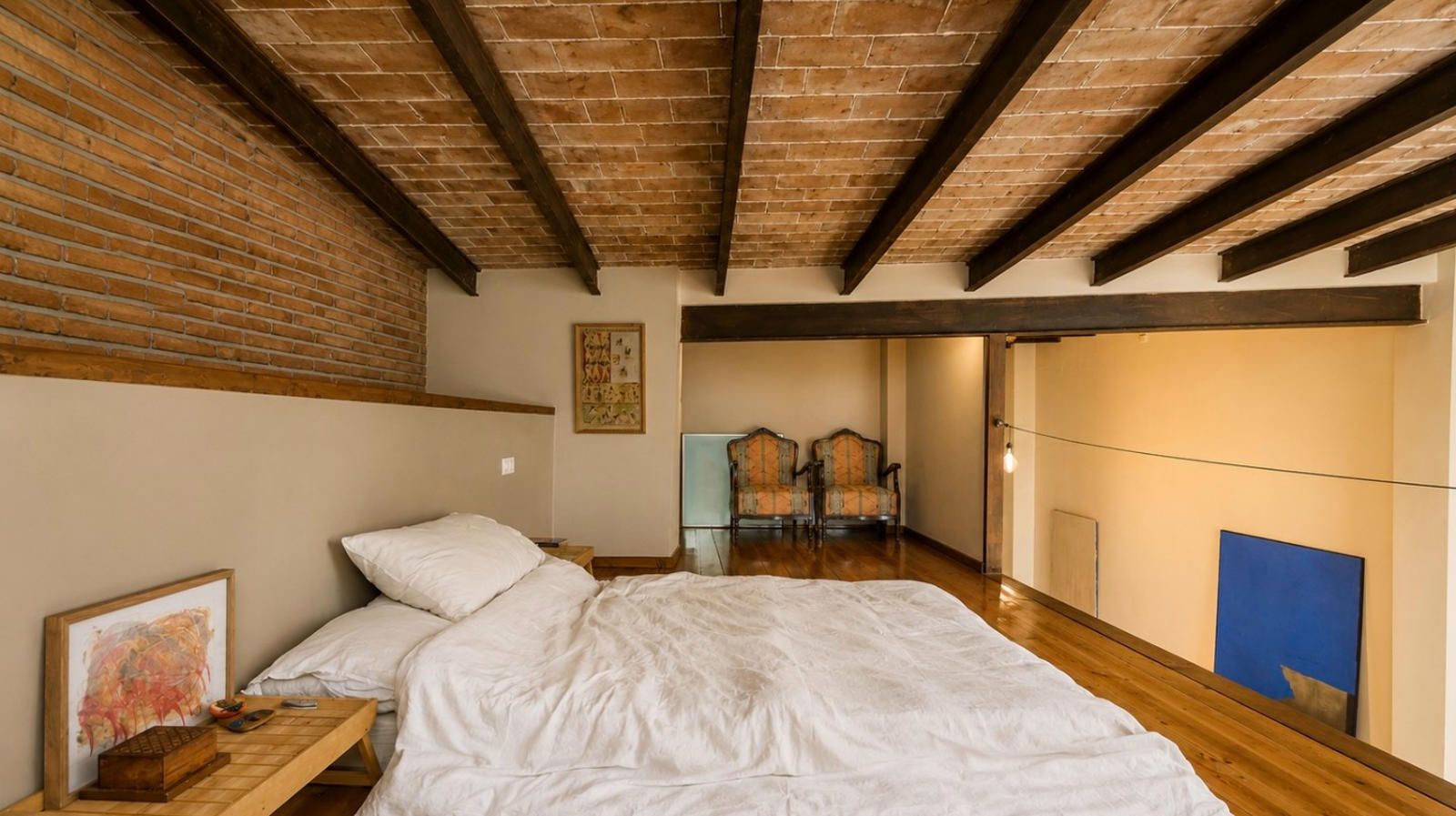 Dormitorio - Loft exterior de estilo industrial en el Born