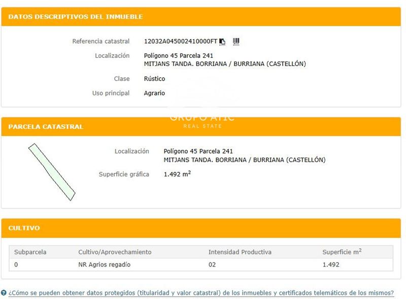 Parcela en venta Burriana, Castellón. Ref: 1297. Grupo Atic