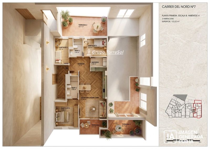 Piso en venta Torredembarra, Tarragona. Ref: 11077. Grupo Torresol