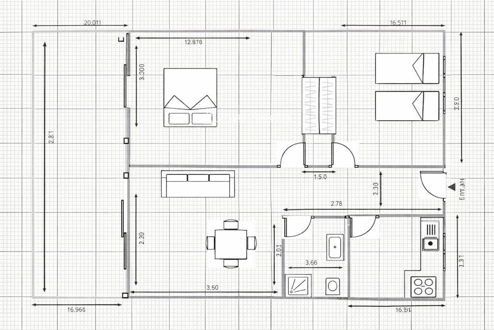 Plano - Piso en venta en Torredembarra, Tarragona (Barri Marítim-Platja de la Paella)