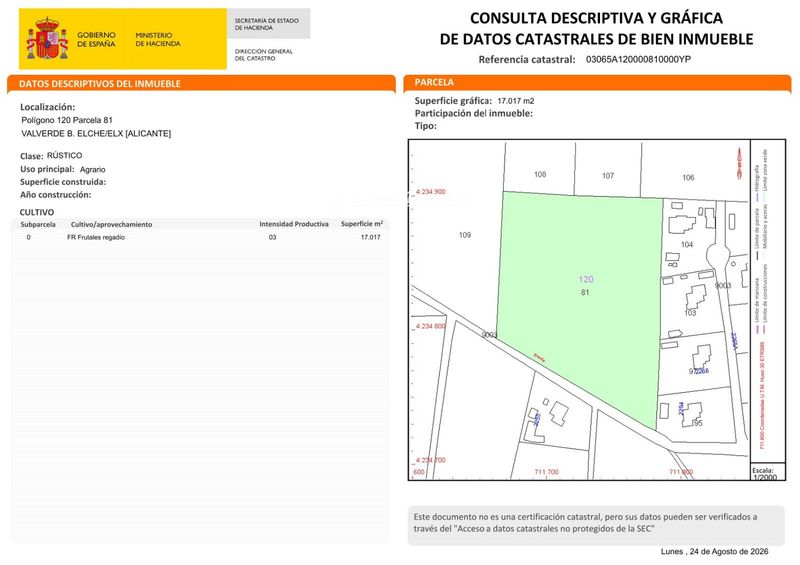 Rustic plot for sale Elche/Elx, Alicante. Ref: 11374. Grupo Torresol