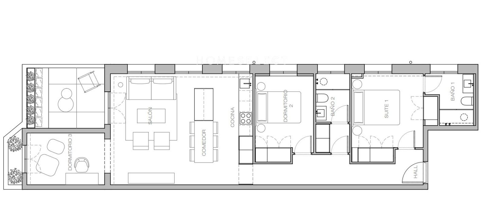 Plano - Ático en venta en Madrid (Salamanca)