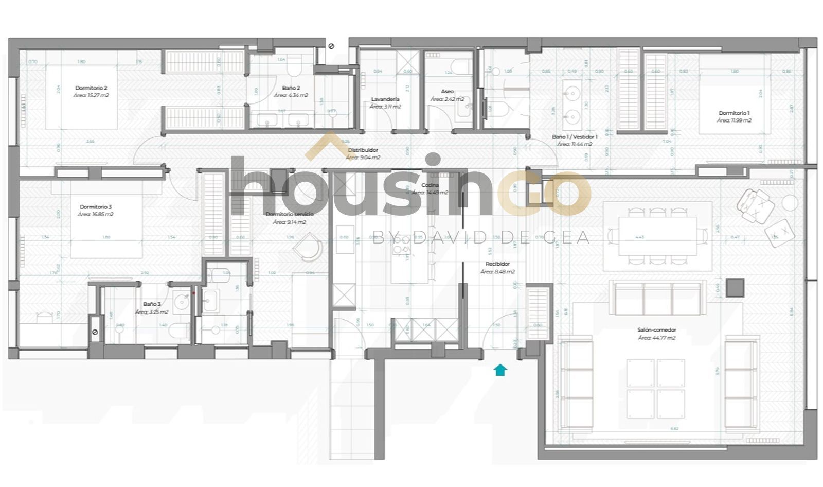 Plano - Piso en venta en Calle Castelló