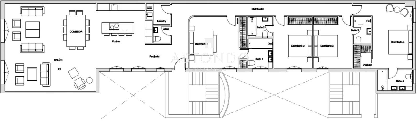 Plano - en el barrio de Salamanca se vende piso con 4 habitaciones y 5 baños. Reformado