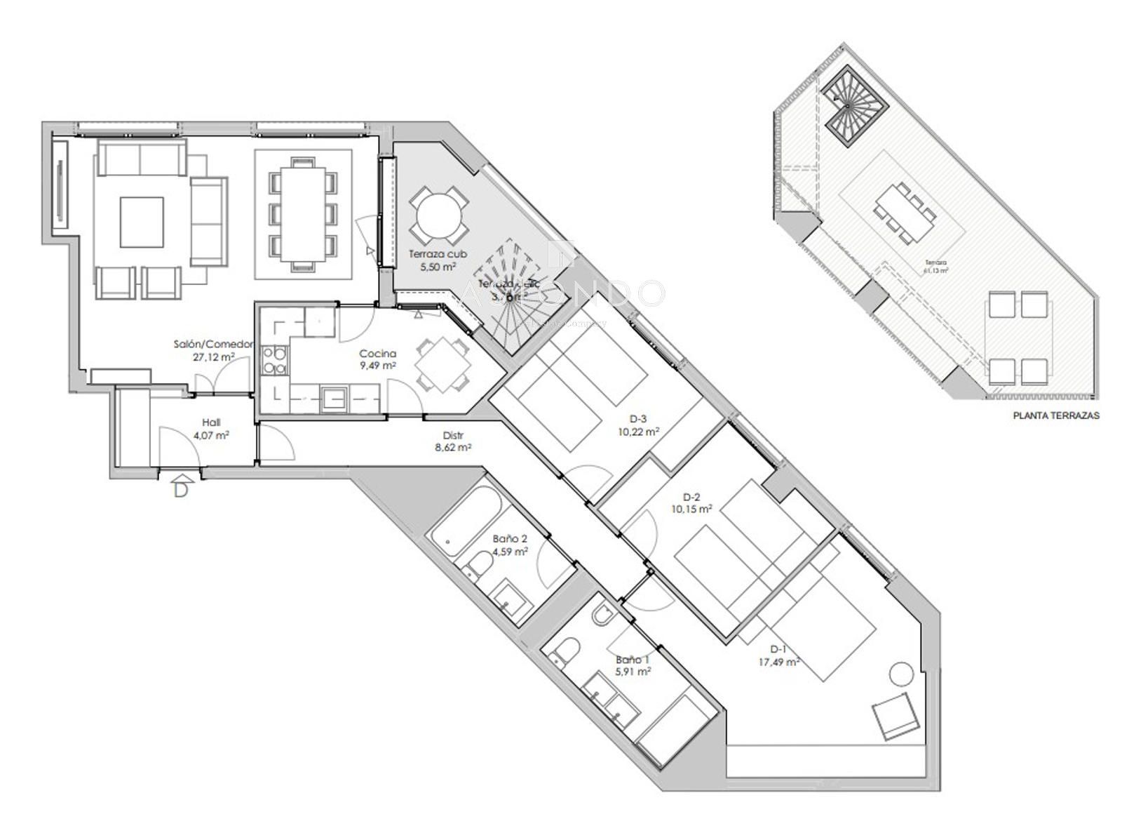 A 3-bedroom, 2-bathroom apartment is for sale in Arturo Soria, featuring a terrace, swimming pool, storage room, and garage. - Foto 52