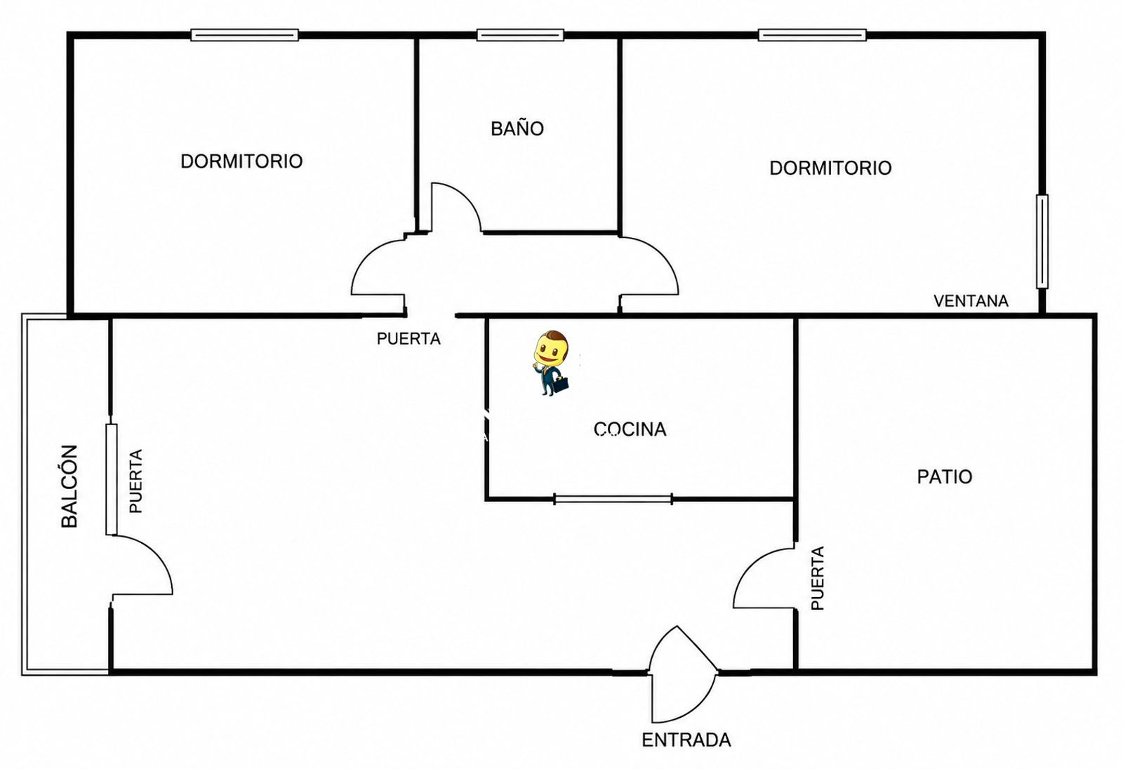 Plano_1 - Piso de 2 habitaciones en alquiler en el centro de Salamanca