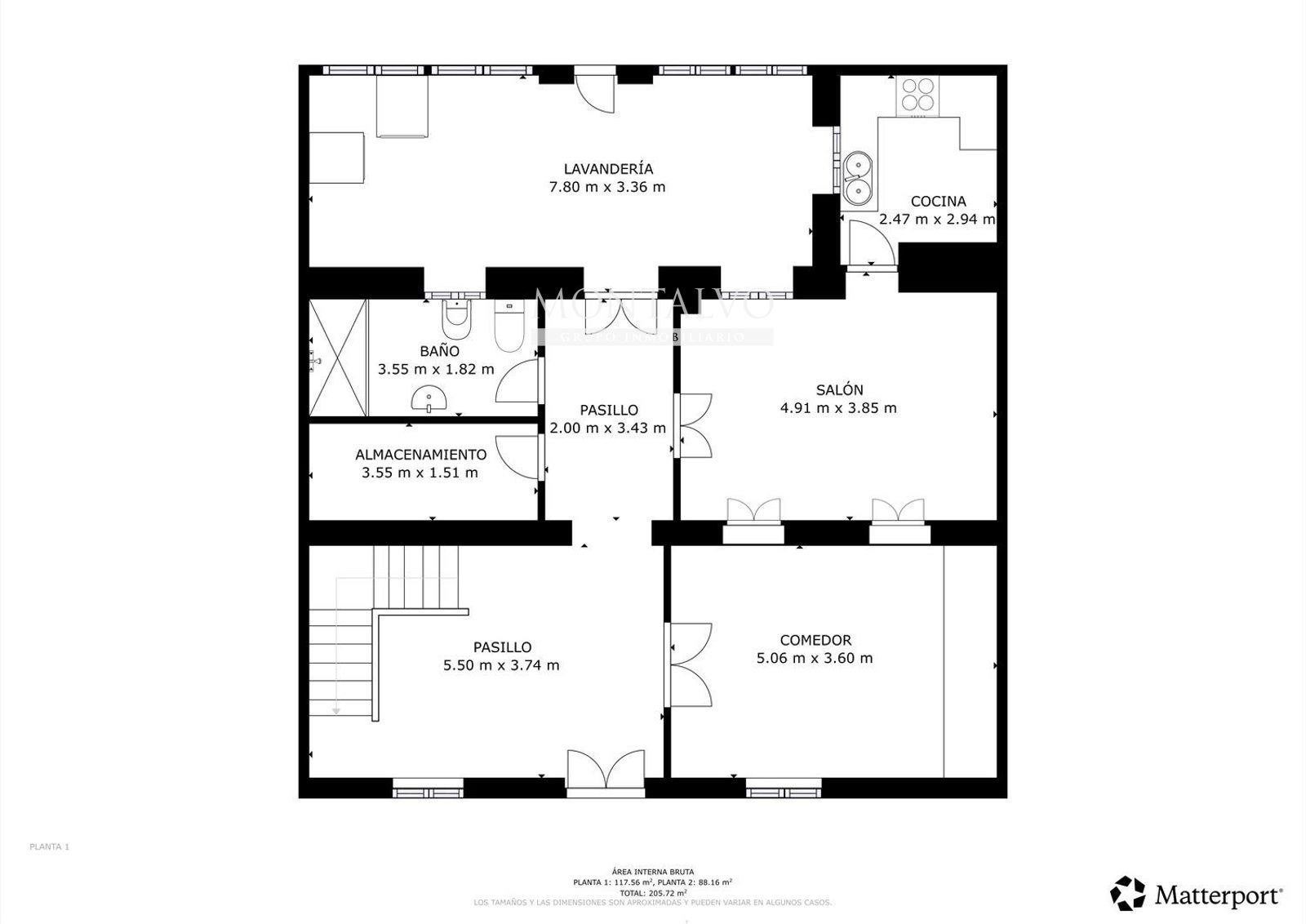 PLANO - Casa de casi 300 m² con gran patio en pleno centro de Atarfe