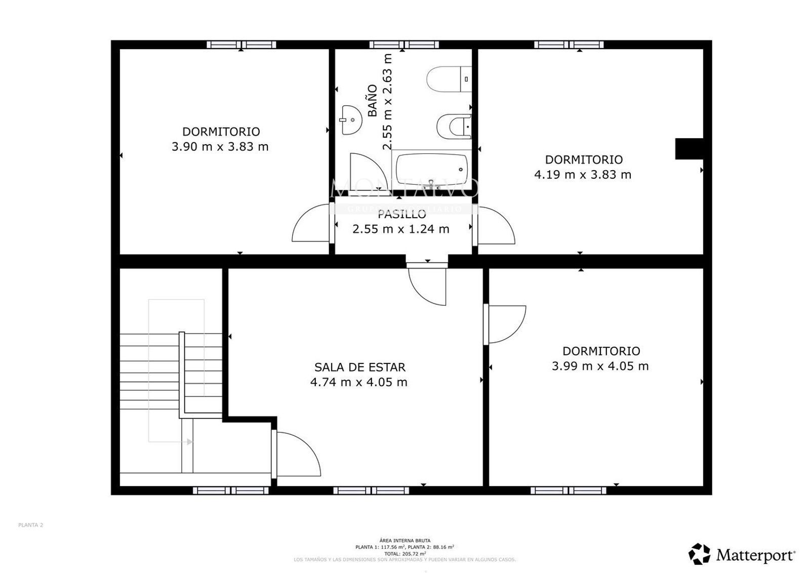 PLANO - Casa de casi 300 m² con gran patio en pleno centro de Atarfe
