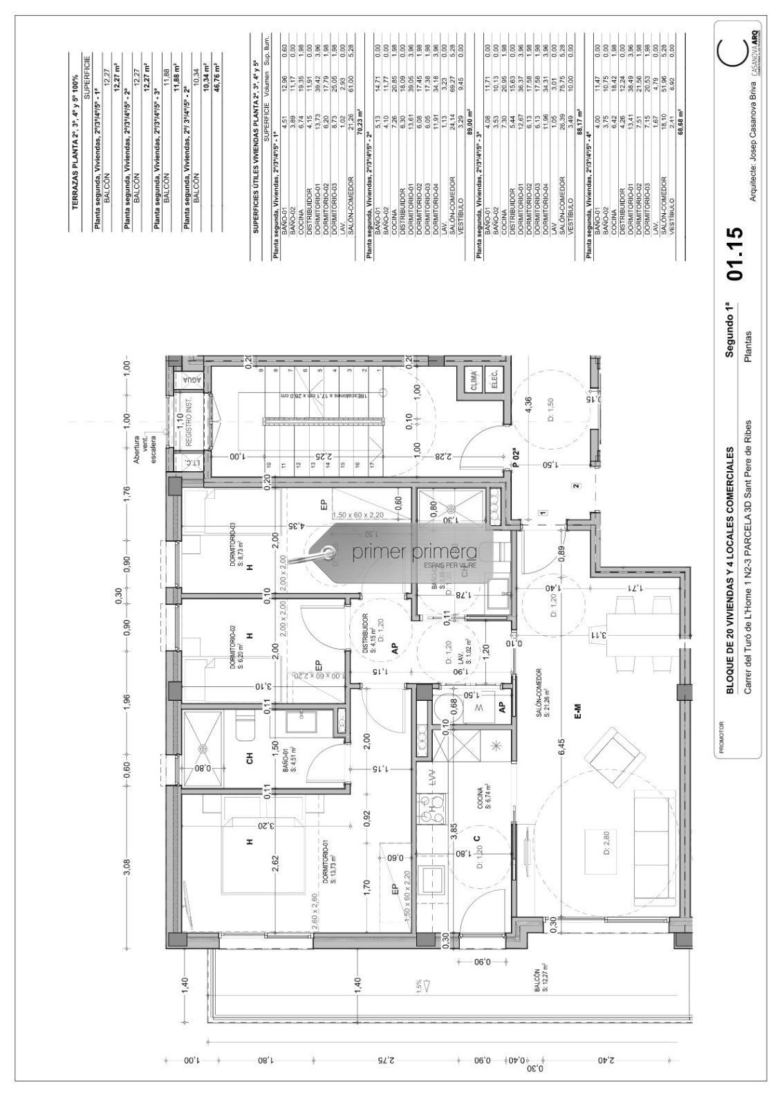 Appartement en vente Sant Pere De Ribes, Barcelona. Ref: 1592. Primer Primera Espais per Viure