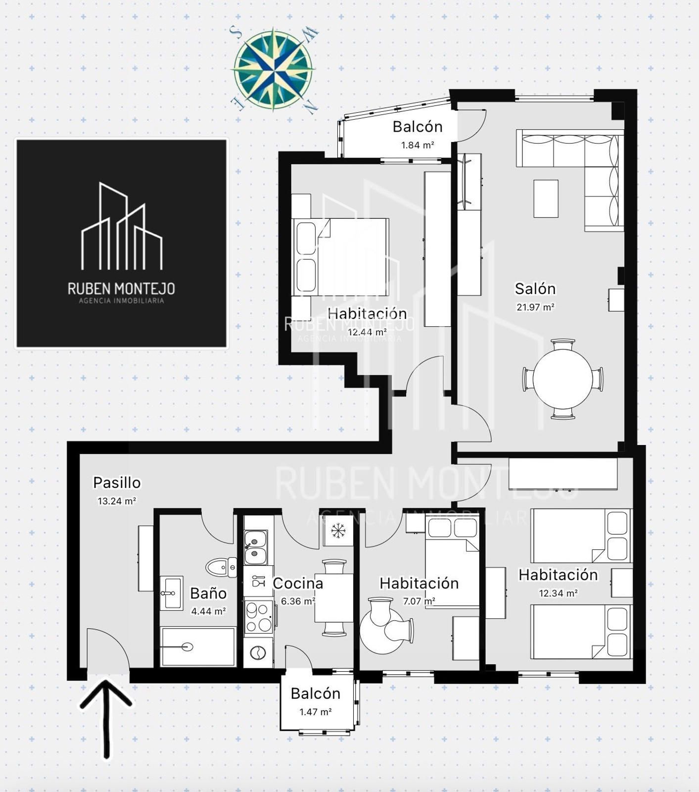 Plano - Luminosa vivienda junto Avenida de Villamayor