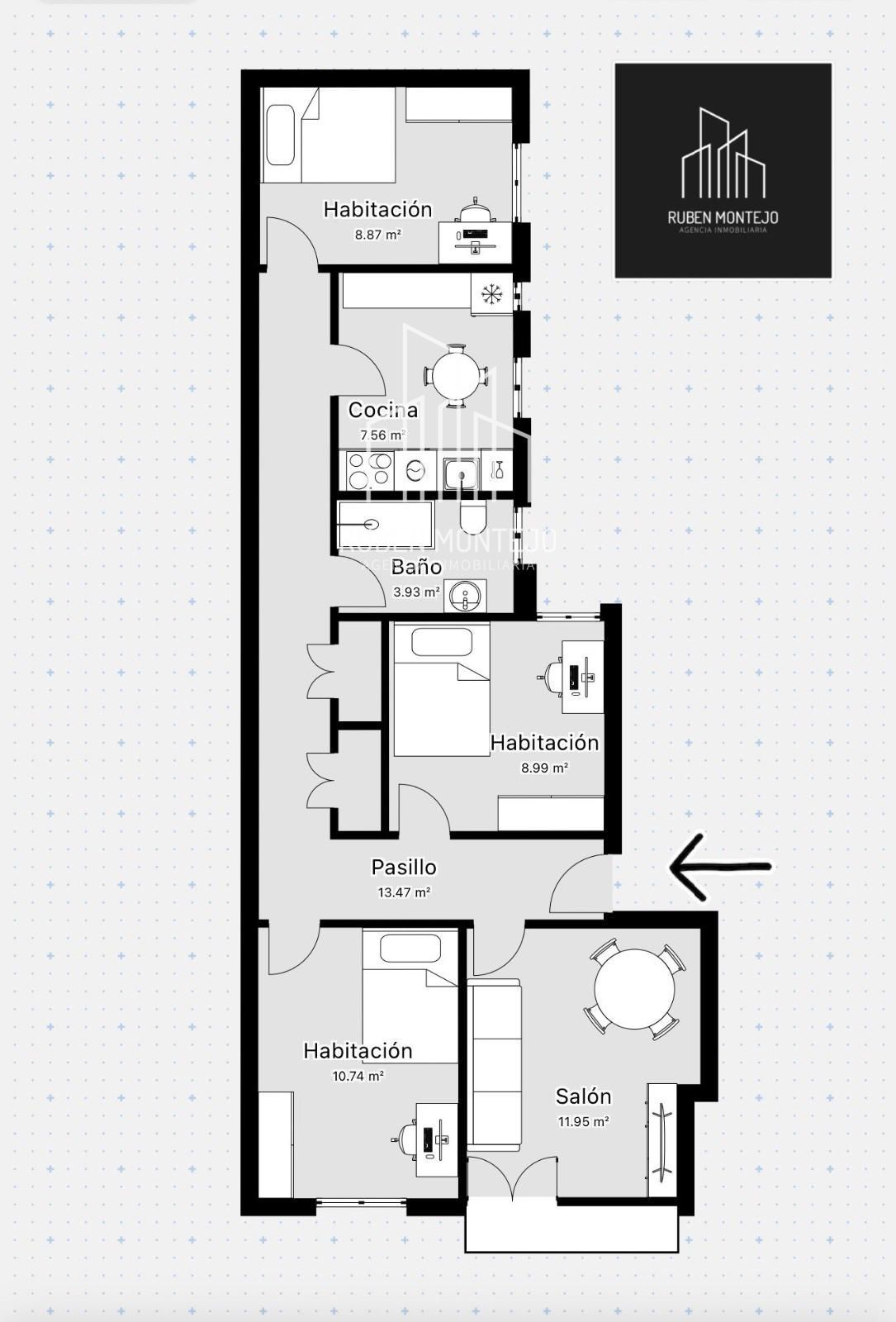 Plano - Habitación en piso compartido junto Campus Universitario