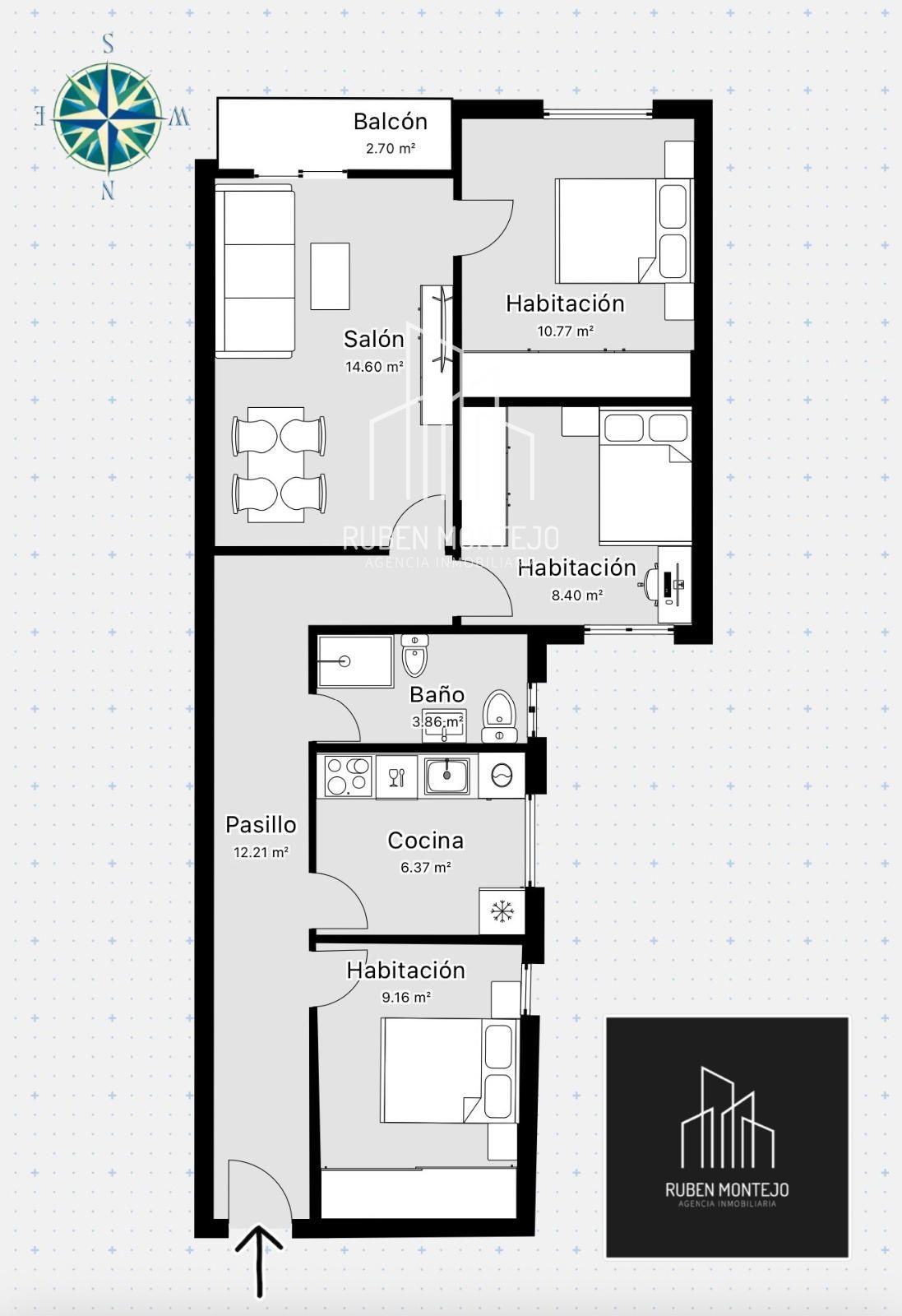 Plano - Luminosa vivienda junto Avenida de Villamayor