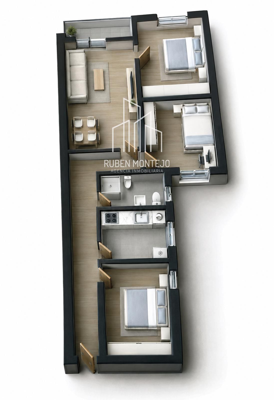 Plano - Luminosa vivienda junto Avenida de Villamayor