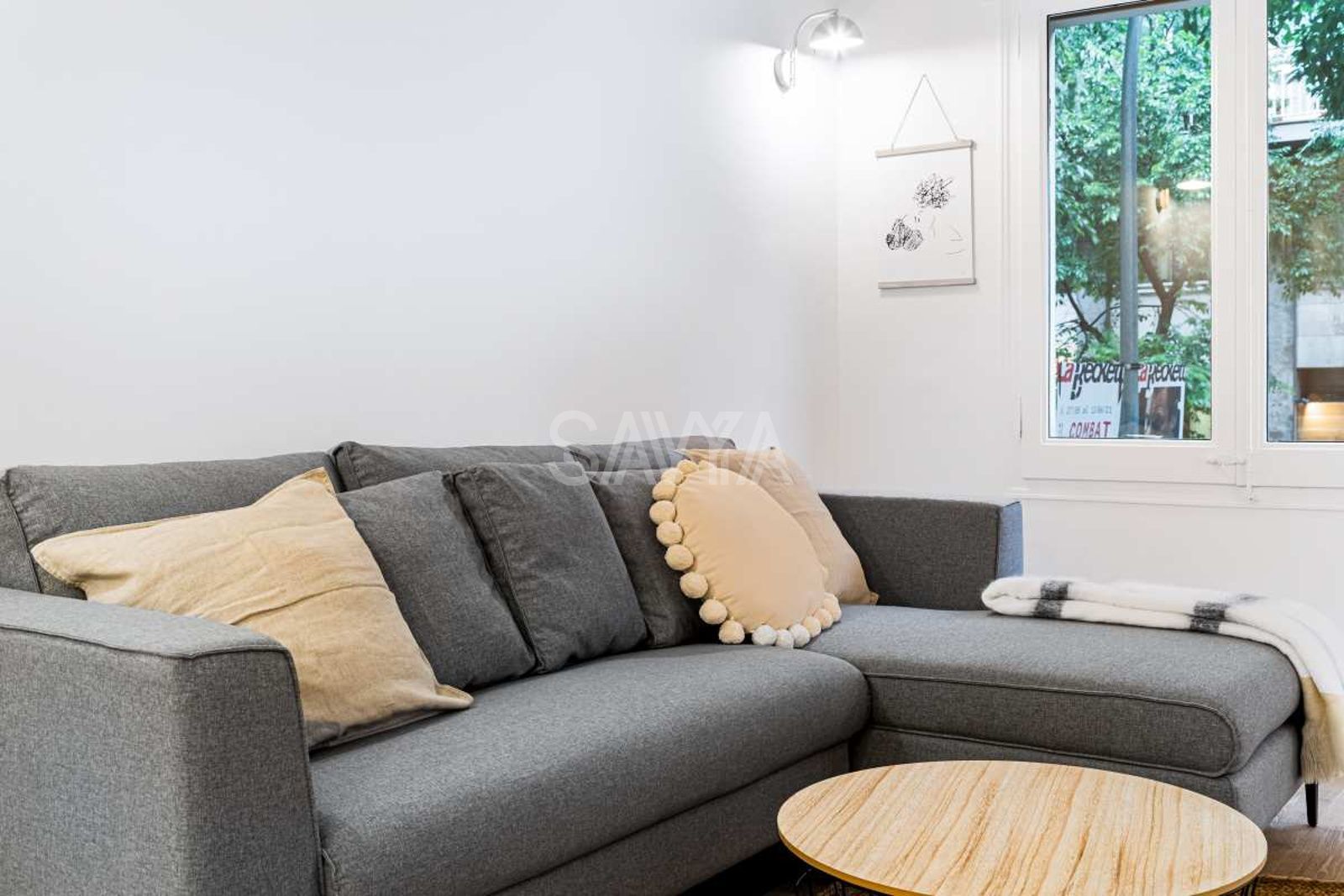 Salón - Piso de 3 habitaciones, amueblado y listo para entrar a vivir en Sant Antoni Maria Claret
